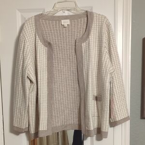 Women's Beige and Cream Cardigan